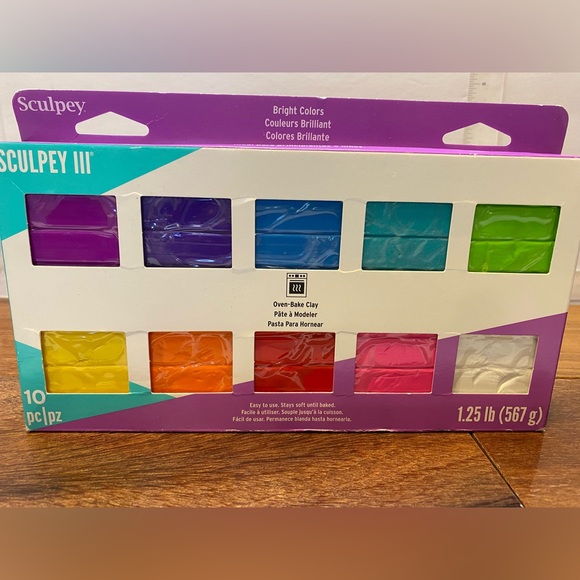 Sculpey III Oven-Bake Clay 5-Color Variety Pack (2oz Each) - Glow, White, Black, Gold, Pearl - Includes Sculpting Tool - View #12